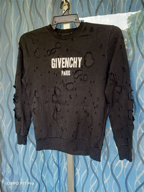 givenchy paris distressed jumper